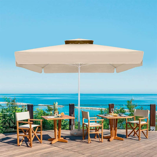 Ομπρέλα επαγγελματική Juno Megapap τηλεσκοπική αλουμινίου χρώμα εκρού 3x3m. - Hippiehome.gr