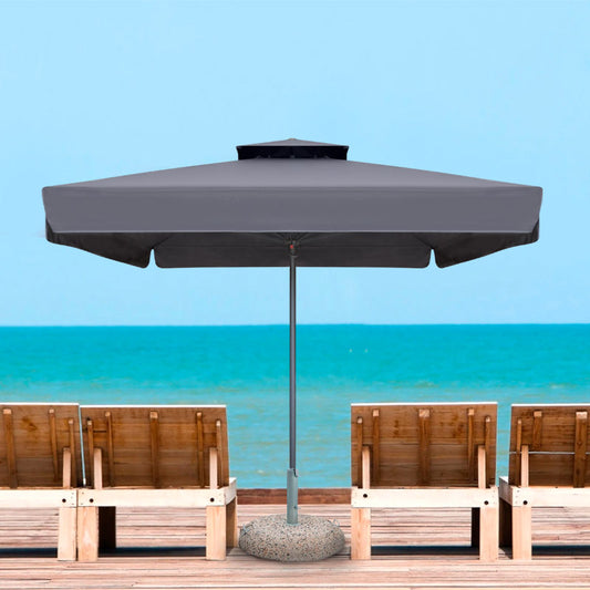 Ομπρέλα επαγγελματική Juno Megapap τηλεσκοπική αλουμινίου χρώμα ανθρακί 3,5x3,5m. - Hippiehome.gr