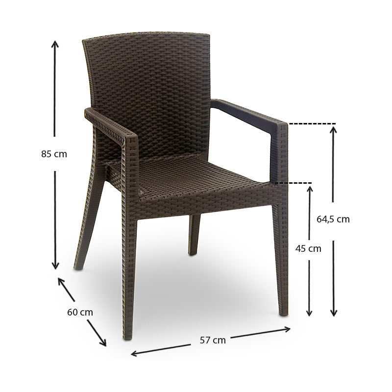 Πολυθρόνα κήπου Bali Megapap από PP χρώμα καφέ 57x60x85εκ. - Hippiehome.gr
