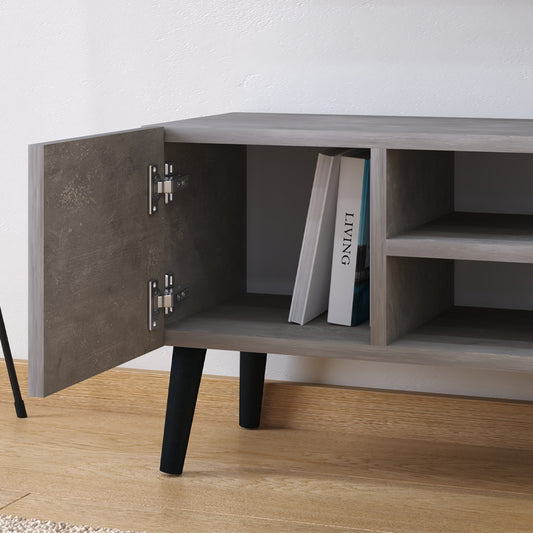 Έπιπλο τηλεόρασης Porto Megapap χρώμα γκρι ρετρό 90x32x42εκ. - Hippiehome.gr