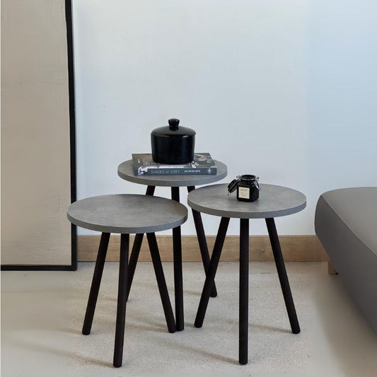 Βοηθητικά τραπεζάκια Roma Megapap χρώμα γκρι ρετρό - Hippiehome.gr