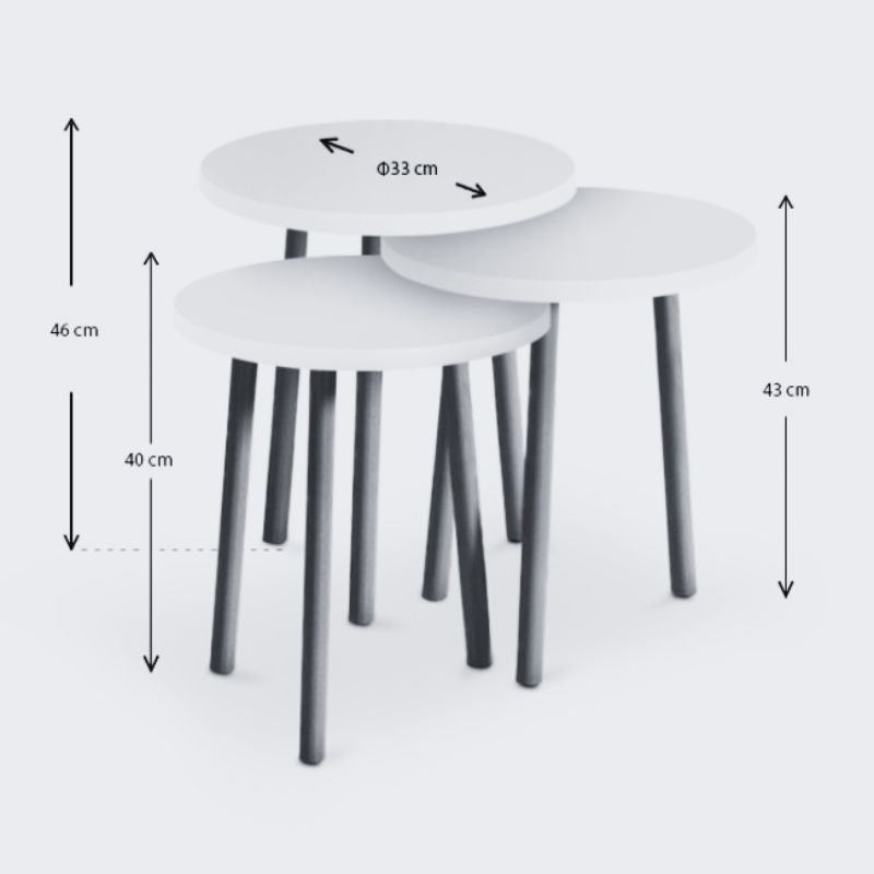 Βοηθητικά τραπεζάκια Roma Megapap χρώμα γκρι ρετρό - Hippiehome.gr