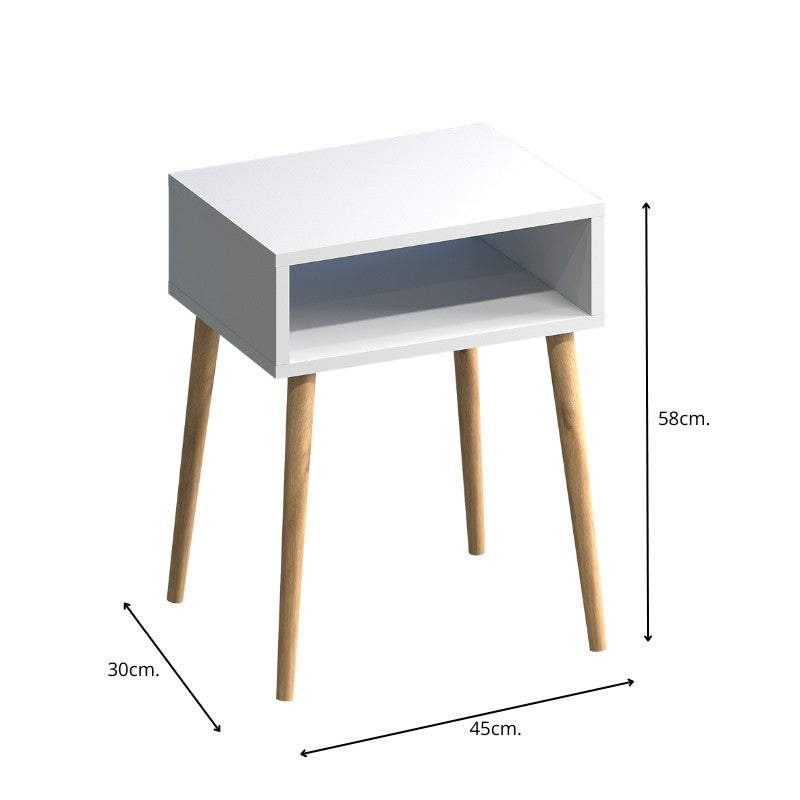 Κομοδίνο Fiona Megapap χρώμα λευκό 45x30x58εκ. - Hippiehome.gr