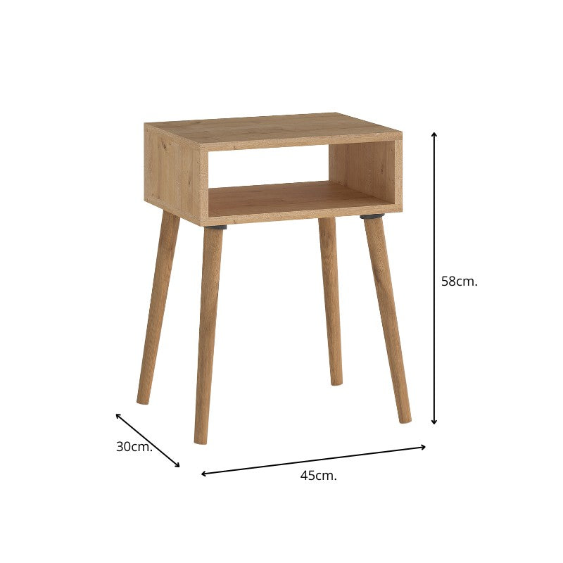 Κομοδίνο Fiona Megapap χρώμα pine oak 45x30x58εκ. - Hippiehome.gr