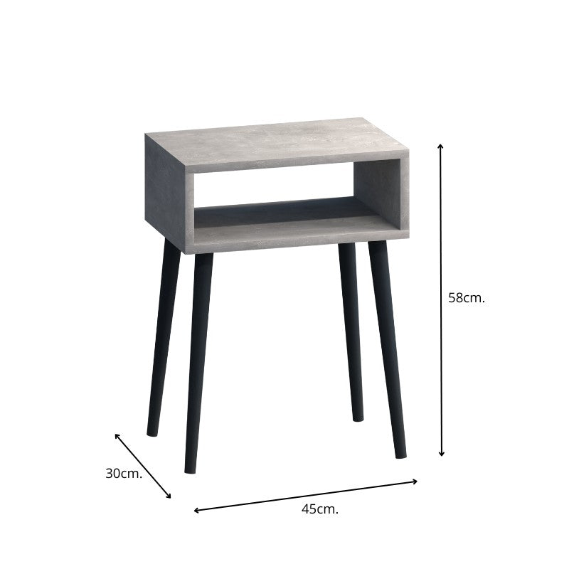 Κομοδίνο Fiona Megapap χρώμα γκρι ρετρό 45x30x58εκ. - Hippiehome.gr