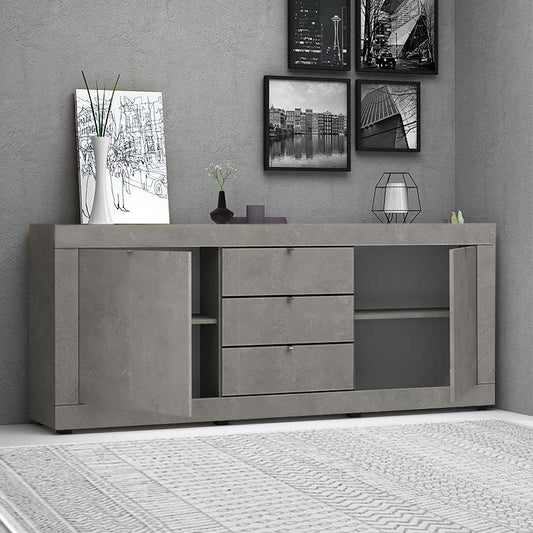 Μπουφές μελαμίνης Ocean Megapap χρώμα γκρι σκυροδέματος 210x45x86εκ. - Hippiehome.gr