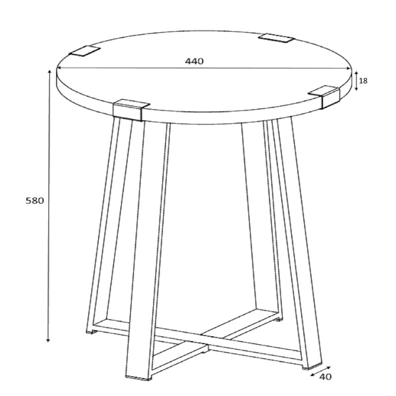 Βοηθητικό τραπεζάκι Pedro Megapap χρώμα καρυδί - ανθρακί 44x44x58εκ. - Hippiehome.gr