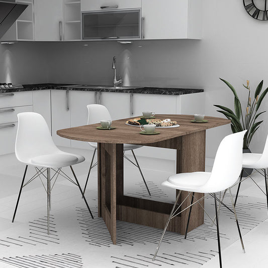 Τραπέζι μελαμίνης Winslet Megapap επεκτεινόμενο χρώμα καρυδί 34(63+63)x80x76εκ. - Hippiehome.gr