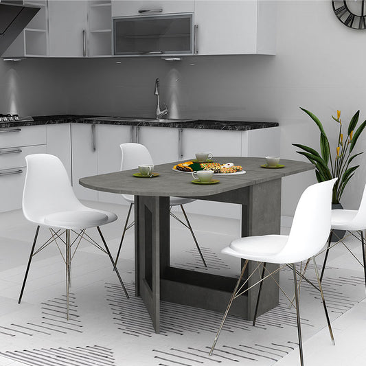 Τραπέζι μελαμίνης Winslet Megapap επεκτεινόμενο χρώμα γκρι σκυροδέματος 34(63+63)x80x76εκ. - Hippiehome.gr