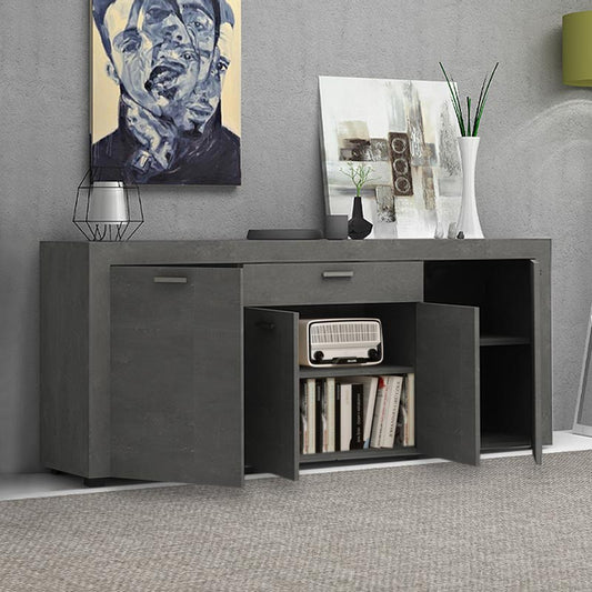 Μπουφές μελαμίνης Joseph Megapap χρώμα γκρι σκυροδέματος 177x40x76εκ. - Hippiehome.gr