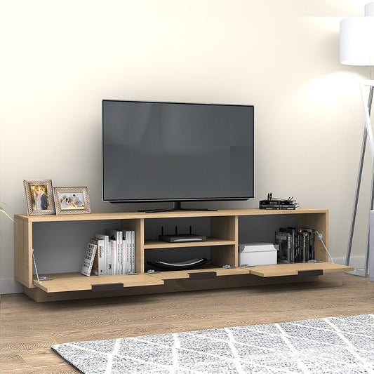 Έπιπλο τηλεόρασης Mensa Megapap χρώμα φυσικό οξιάς 180x35x43cm. - Hippiehome.gr