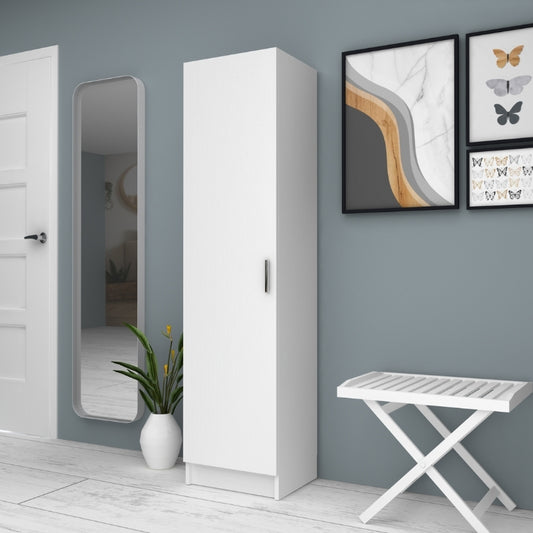 Ντουλάπα ρούχων - παπουτσοθήκη Petro Megapap μονόφυλλη χρώμα λευκό 45x38x180εκ. - Hippiehome.gr