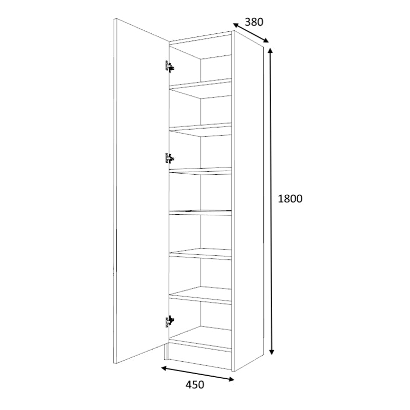 Ντουλάπα ρούχων - παπουτσοθήκη Petro Megapap μονόφυλλη χρώμα λευκό 45x38x180εκ. - Hippiehome.gr