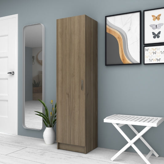 Ντουλάπα ρούχων - παπουτσοθήκη Petro Megapap μονόφυλλη χρώμα καρυδί 45x38x180εκ. - Hippiehome.gr