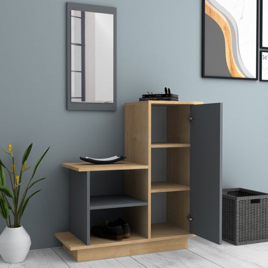 Έπιπλο εισόδου Cute Megapap χρώμα φυσικό οξιάς - ανθρακί 90x35x95εκ. - Hippiehome.gr