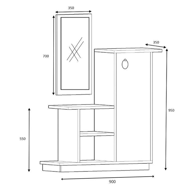 Έπιπλο εισόδου Cute Megapap χρώμα φυσικό οξιάς - ανθρακί 90x35x95εκ. - Hippiehome.gr