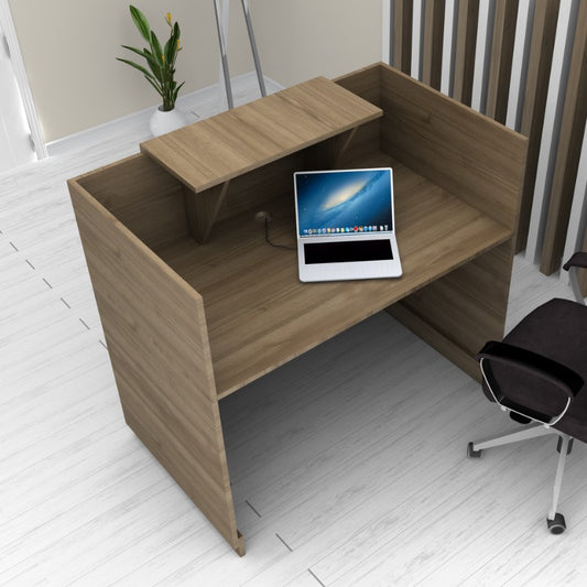 Γραφείο υποδοχής - reception Lemmon Megapap χρώμα καρυδί 120x70x110εκ. - Hippiehome.gr