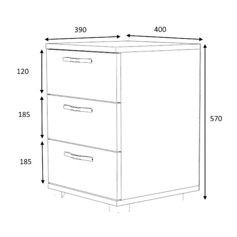 Κομοδίνο - συρταριέρα γραφείου Roco Megapap χρώμα καρυδί 40x39x57εκ. - Hippiehome.gr