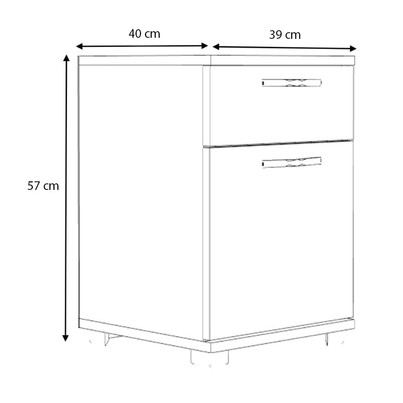 Κομοδίνο - συρταριέρα γραφείου Veto Megapap χρώμα λευκό 40x39x57εκ. - Hippiehome.gr