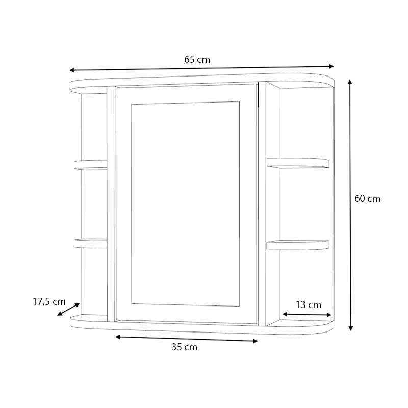 Καθρέπτης μπάνιου Diro Μegapap χρώμα λευκό 65x17,5x60εκ. - Hippiehome.gr