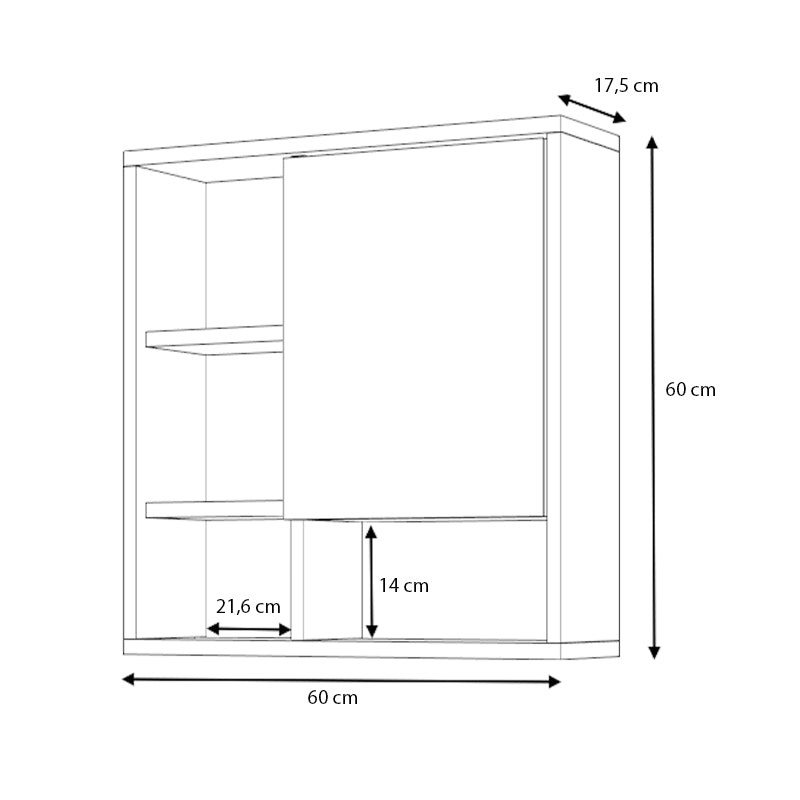 Καθρέπτης μπάνιου Demo Μegapap χρώμα λευκό 60x17,5x60εκ. - Hippiehome.gr