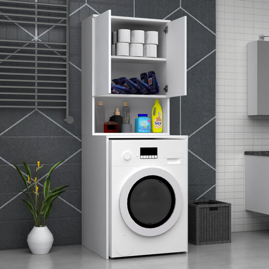 Έπιπλο πλυντηρίου Cozen Megapap χρώμα λευκό 65x60x178εκ. - Hippiehome.gr