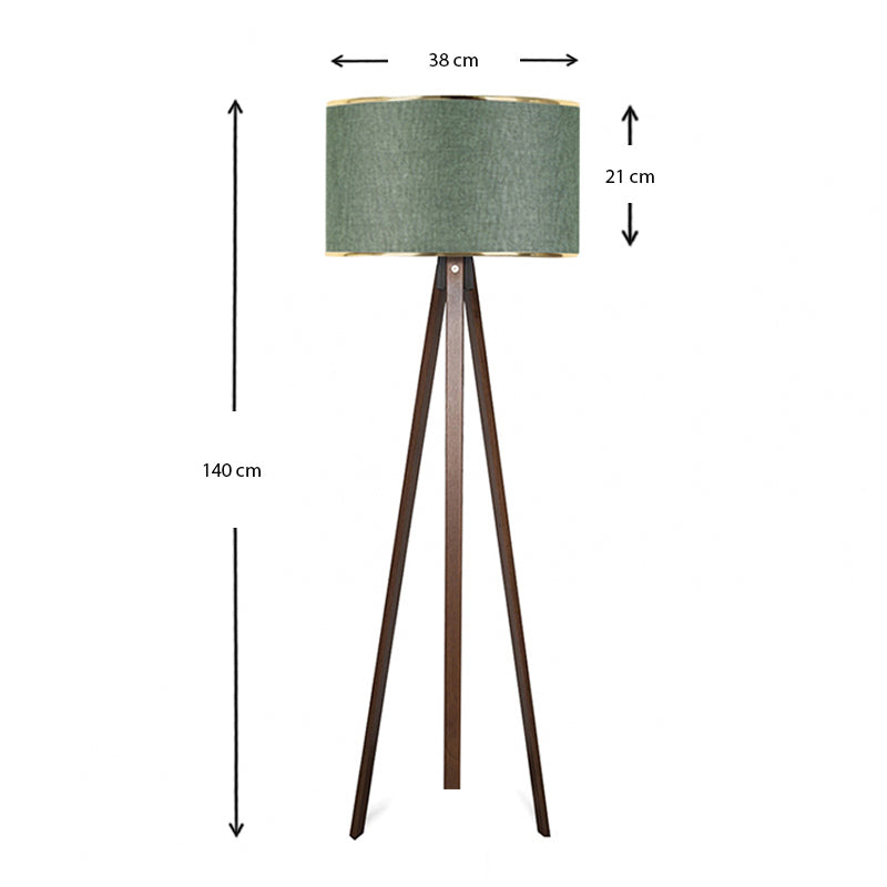 Φωτιστικό δαπέδου Rosling Megapap Mdf/ύφασμα Pvc χρώμα καρυδί/κυπαρισσί 38x21x140εκ. - Hippiehome.gr