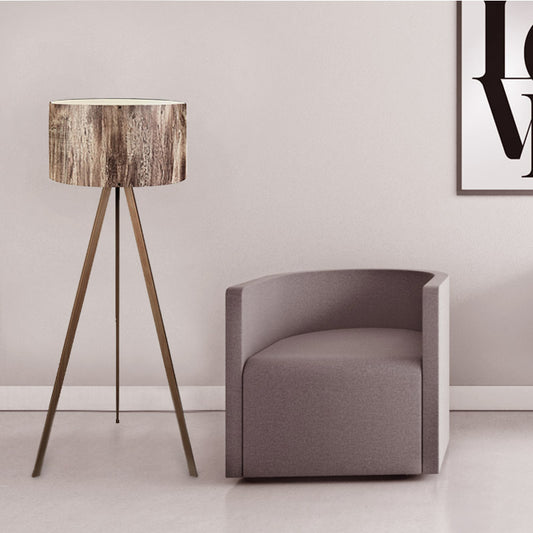 Φωτιστικό δαπέδου Rosling Megapap Mdf/ύφασμα Pvc χρώμα καρυδί/καφέ 38x21x140εκ. - Hippiehome.gr