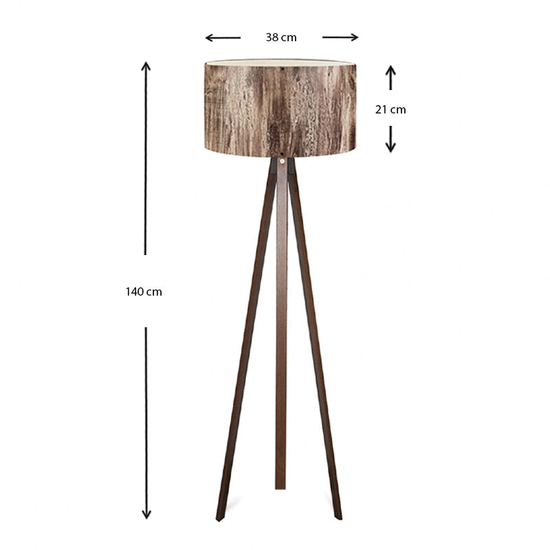 Φωτιστικό δαπέδου Rosling Megapap Mdf/ύφασμα Pvc χρώμα καρυδί/καφέ 38x21x140εκ. - Hippiehome.gr