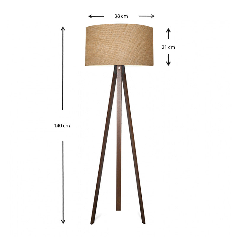 Φωτιστικό δαπέδου Rosling Megapap Mdf/ύφασμα Pvc χρώμα καρυδί/φυσικό 38x38x140εκ. - Hippiehome.gr