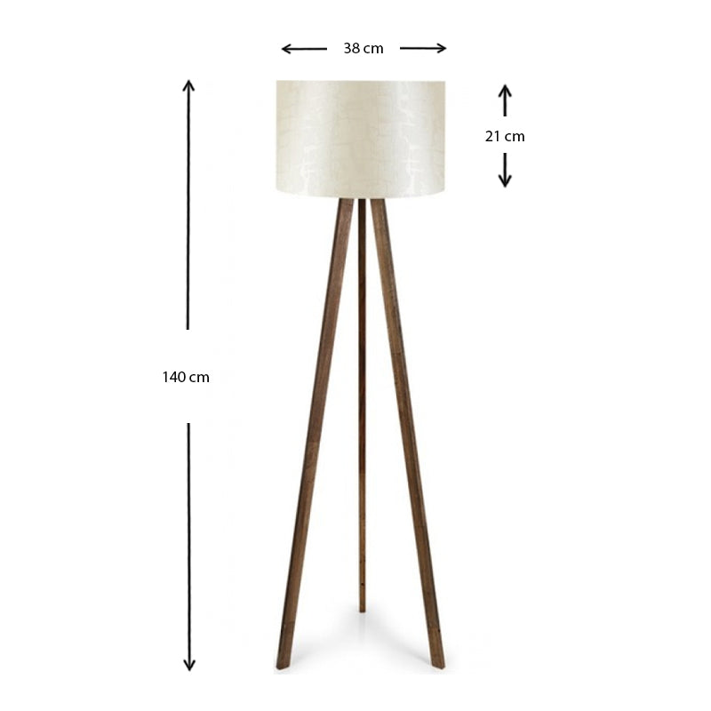 Φωτιστικό δαπέδου Rosling Megapap Mdf/ύφασμα Pvc χρώμα καρυδί/μπεζ 38x21x140εκ. - Hippiehome.gr