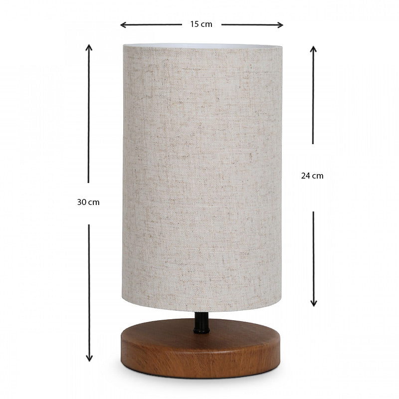 Φωτιστικό επιτραπέζιο Winkler Megapap wicker ύφασμα/ξύλο/μέταλλο χρώμα ανοιχτό καφέ 15x15x30εκ. - Hippiehome.gr