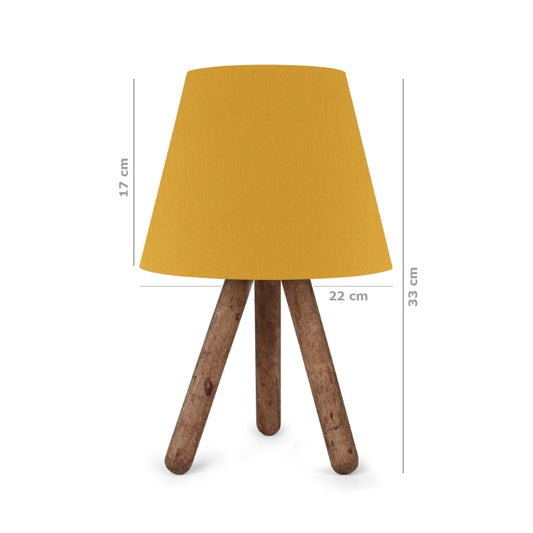 Φωτιστικό επιτραπέζιο Lander Megapap E27 ύφασμα Pvc - ξύλο χρώμα κίτρινο - καφέ 22x17x33εκ. - Hippiehome.gr