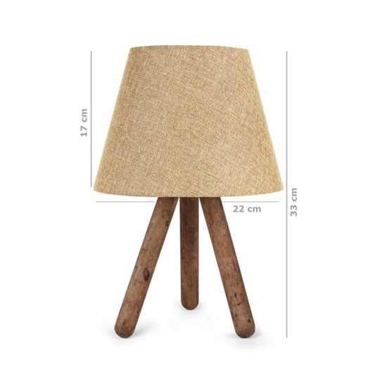Φωτιστικό επιτραπέζιο Lander Megapap E27 ύφασμα Pvc - ξύλο χρώμα μπεζ - καφέ 22x17x33εκ. - Hippiehome.gr
