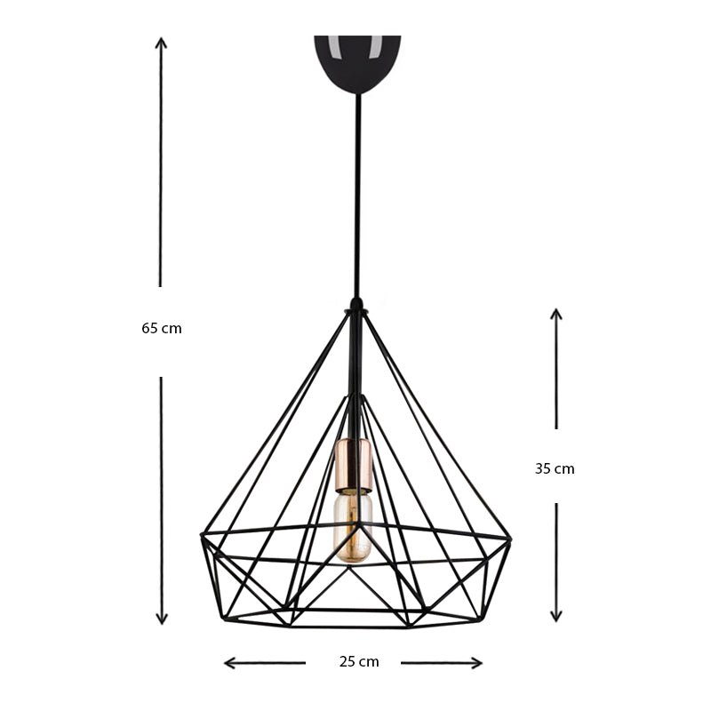 Φωτιστικό οροφής Donald Megapap μεταλλικό μονόφωτο χρώμα μαύρο 25x30x65εκ. - Hippiehome.gr