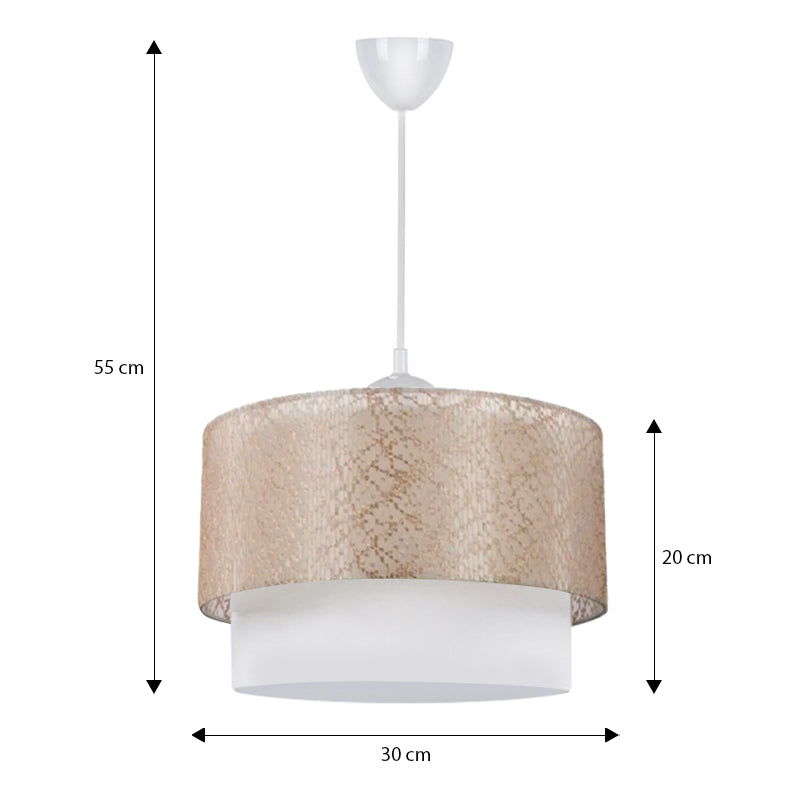 Φωτιστικό οροφής Whitehouse Megapap υφασμάτινο μονόφωτο χρώμα χρυσό 30x20x55εκ. - Hippiehome.gr