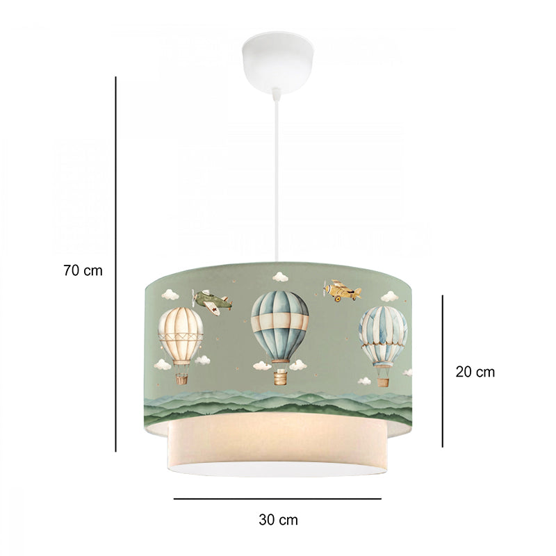 Φωτιστικό οροφής Goofy Megapap υφασμάτινο μονόφωτο με χαριτωμένα αερόστατα 30x20x70εκ. - Hippiehome.gr