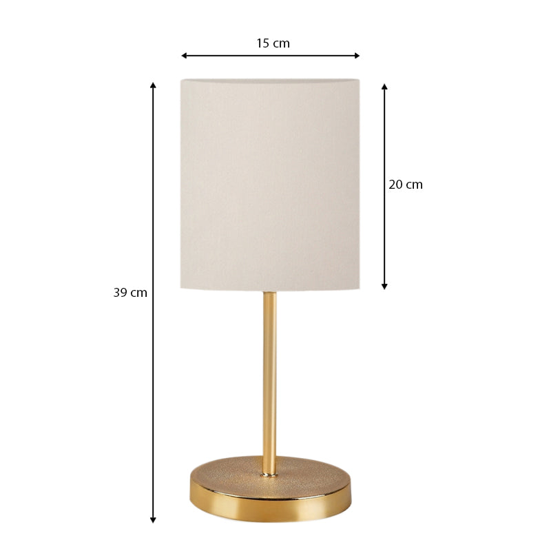 Φωτιστικό επιτραπέζιο Ingared Megapap E27 υφασμάτινο χρώμα κρεμ - χρυσό Φ15x39εκ. - Hippiehome.gr