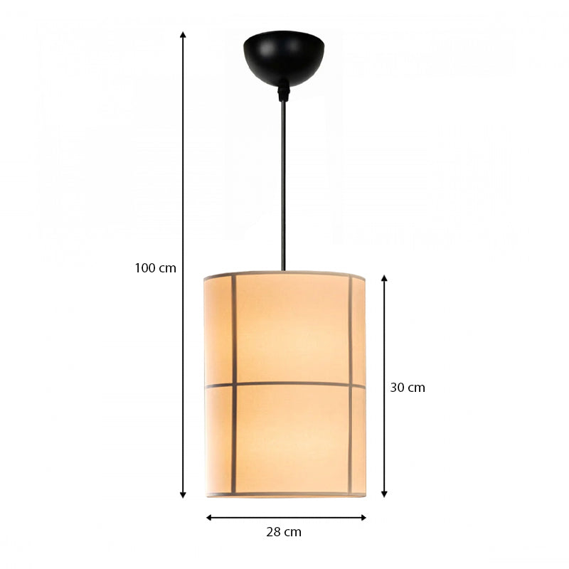 Φωτιστικό οροφής Strip Megapap E27 υφασμάτινο μονόφωτο χρώμα κρεμ Φ28x100εκ. - Hippiehome.gr