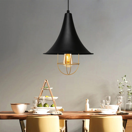 Φωτιστικό οροφής Retro Megapap E27 μεταλλικό μονόφωτο χρώμα μαύρο Φ24x70εκ. - Hippiehome.gr