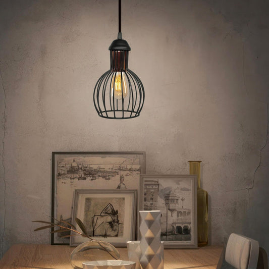 Φωτιστικό οροφής Manolia Megapap E27 μεταλλικό μονόφωτο χρώμα μαύρο Φ15x100εκ. - Hippiehome.gr