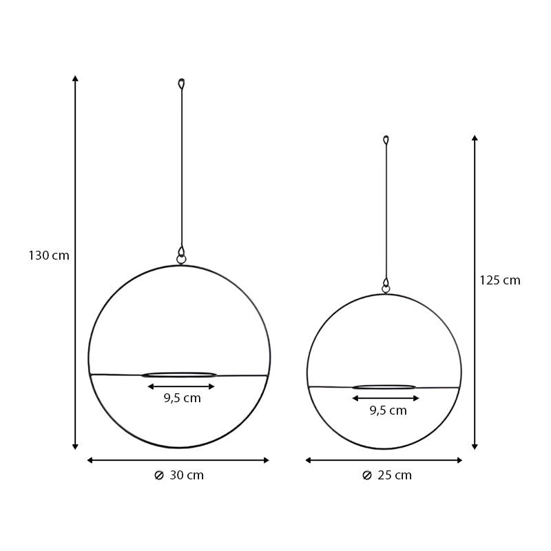 Βάση - ζαρντινιέρα κρεμαστή σετ 2τμχ μεταλλική για φυτά εσωτερικού και εξωτερικού χώρου χρώμα μαύρο Φ30εκ. - Hippiehome.gr