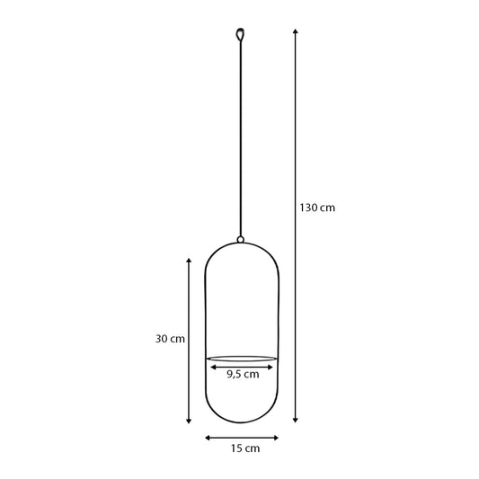 Βάση - ζαρντινιέρα κρεμαστή μεταλλική για φυτά εσωτερικού και εξωτερικού χώρου χρώμα μαύρο Φ15εκ. - Hippiehome.gr