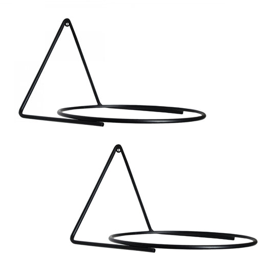 Βάση - ζαρντινιέρα επιτοίχια σετ 2 τμχ μεταλλική για φυτά εσωτερικού και εξωτερικού χώρου χρώμα μαύρο 10x10x11εκ. - Hippiehome.gr