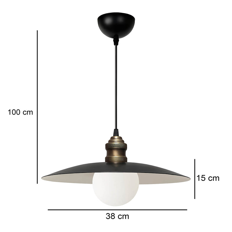 Φωτιστικό οροφής Amara Megapap E27 μεταλλικό μονόφωτο χρώμα μαύρο Ø38x100εκ. - Hippiehome.gr