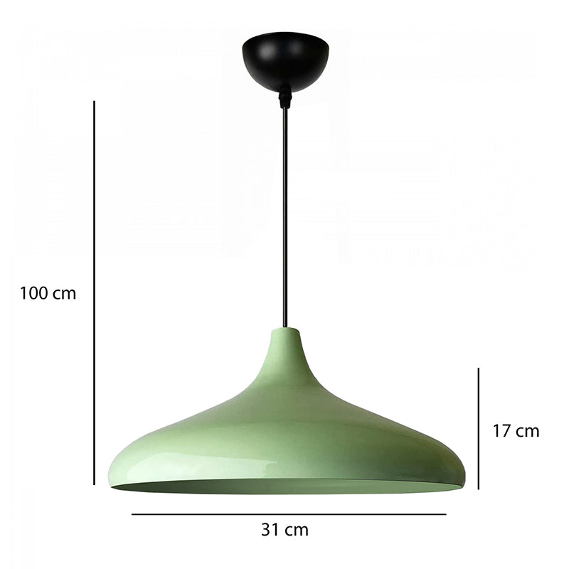 Φωτιστικό οροφής Lela Megapap E27 μεταλλικό μονόφωτο χρώμα μέντα Ø31x100εκ. - Hippiehome.gr