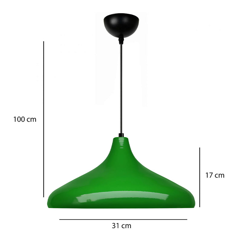 Φωτιστικό οροφής Lela Megapap E27 μεταλλικό μονόφωτο χρώμα πράσινο Ø31x100εκ. - Hippiehome.gr