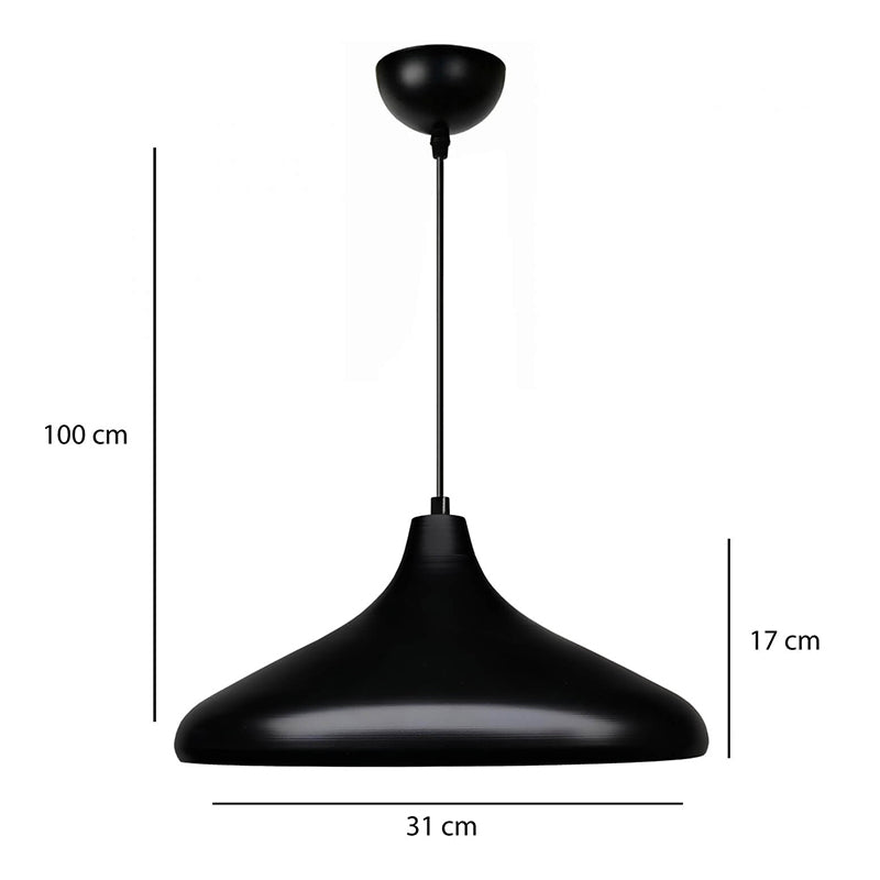 Φωτιστικό οροφής Lela Megapap E27 μεταλλικό μονόφωτο χρώμα μαύρο Ø31x100εκ. - Hippiehome.gr