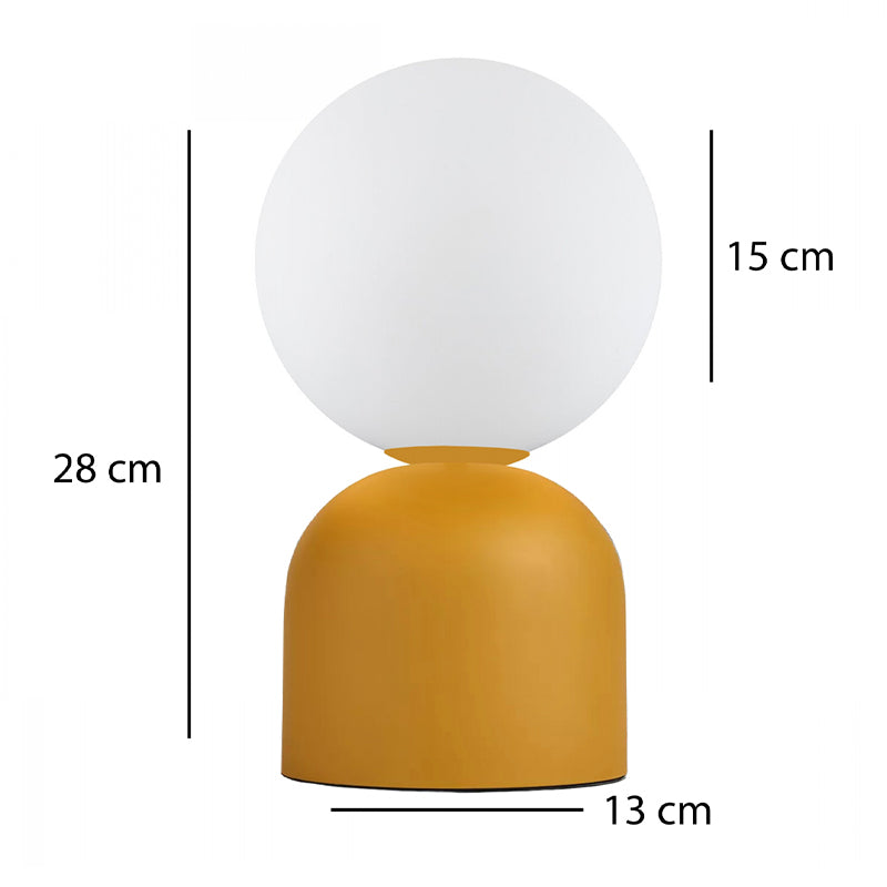 Φωτιστικό επιτραπέζιο Albus Megapap E14 μεταλλικό - γυάλινο χρώμα μουσταρδί - λευκό Ø13x28εκ. - Hippiehome.gr