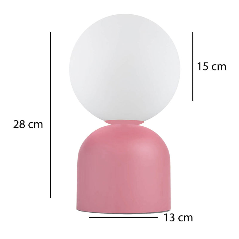 Φωτιστικό επιτραπέζιο Albus Megapap E14 μεταλλικό - γυάλινο χρώμα ροζ - λευκό Ø13x28εκ. - Hippiehome.gr